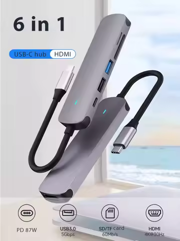 USB 3.0 Type-C Hub to 4K HDMI Adapter Thunderbolt 3 RJ45 USB C Hub VGA TF SD Reader Slot for MacBook