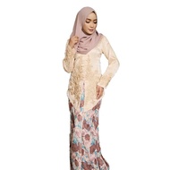 PRELOVED Zoe Arissa Kebaya Prada Lace Baju Kurung Moden - Plus Size (Cream, Size 42)