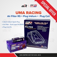 UMA RACING Y15 / Y16 / RS150 / RSX IRIDIUM PLUG + PLUG COIL (Fi) + AIR FILTER DUAL LAYER