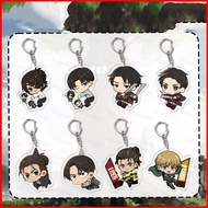 ST1 Attack on Titan Acrylic Keychain Mikasa Ackerman Pendant Erwin Smith Bag Accessories Anime Perip