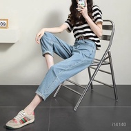 Taiwan Shipping Light Color Harem Jeans Women 2023 Summer Thin Style Slimmer Look Loose Daddy Pear S