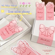 (7719) Cute bow-shaped packaging sealing sticker, rose-shaped gift packaging decoration sticker (771