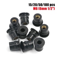 Universal Windscreen Well Nut Screws Accessories M6 Rubber Well Nuts Windshield Fairing Cowl