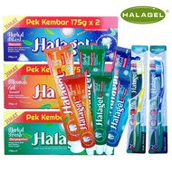 HALAGEL UBAT GIGI TANPA FLORIDA TOOTHPASTE  HERBAL BLAST HERBAL GREEN MISWAK GEL BERUS GIGI LEMBUT
