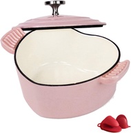 Cast Iron Pots Heart-Shaped Enamel Dutch Oven Enamel Cast Iron Casserole Dish with Dual Handles and 