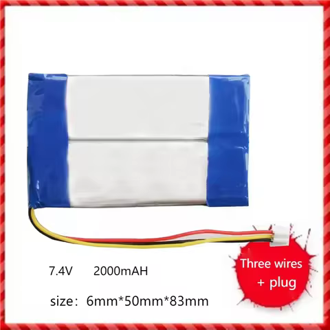 Mobile DVD EVD Battery 7.4V Portable Polymer Lithium Rechargeable Battery 2000mAh