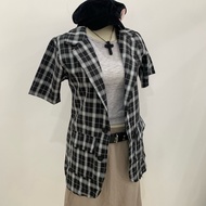 Thrift 2hand liquidation pass short-sleeved plaidJacket