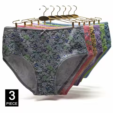 Women's Underwear Plus Size Briefs Solid Female Knickers Briefs For Women Cotton Fashion Girls Cozy 