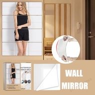 Acrylic Mirror Tiles Square Mirror Wall Sticker Frameless Small Wall Mirror Wall-Mounted Mirror for Home Bedroom Gym Door DRY-MY