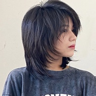 Japanese Style Men's Wig, Girls Wig, Wolf Tail, Middle Bangs Cut, Realistic, Comfortable Full Top Ha