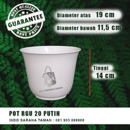 Pot RGU 20 PUTIH Pot Putih Pot Plastik Pot Tanaman Pot Bunga Pot