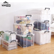 Plastic Storage Box Transparent Stackable Storage Organizer 26L/42L/68L/105L
