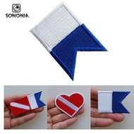 [SONONIA] Alpha Flag diver Flag Patch Badge Scuba Diving  Embroidered Decorative Patches