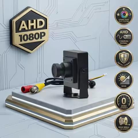 AHD 1080P Mini Metal Camera, Starlight Full Color, 2.8/3.6/6/8/12/16/25mm Lens, Plug&Play for Home/S