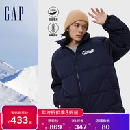 Gap【2022冬季新款】男女装LOGO保暖立领羽绒服884508新年红外套 藏蓝色 180/96A(M)