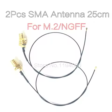 2Pcs 19CM 7.4" RP-SMA Male to IPEX I-PEX U.FL MHF4 RF Pigtail Cable for NGFF/M.2 WIFI WLAN 3G 4GModu