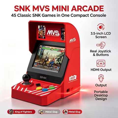 MVS MINI Portable Retro Arcade Game Console with Screen, SNK Classic Handheld Home Video Game Player