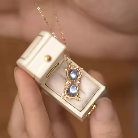 Hourglass Hollow Necklace for Women Sparkling Water Droplet Crystal Pendant Retro clavicle chain Exq