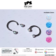16G ASTM F136 Implant Grade Titanium Piercing Earring Horseshoe Barbell Septum Daith Opal