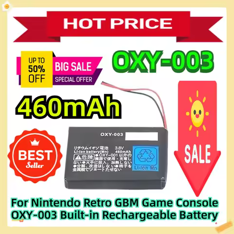 For Nintendo Retro GBM Game Console 3.8V 460mAh OXY-003 Built-in Rechargeable Battery