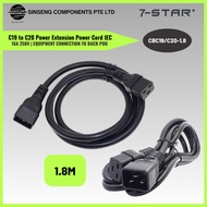 7-STAR* 1.8M C19 to C20 Power Cable Extension Power Cord 16A 250V for PDU & Server Rack with Safety 