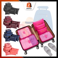 2MALL 7 COLORS 6pcs Set Travel Pouch Multi Size Organizer Bags In Bag Laundry (Extra Large) 6 Pcs Se