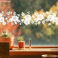 [ANSOUL] White Flower Rattan Wall Sticker Electrostatic Glass Sticker Shower Mirror Decal