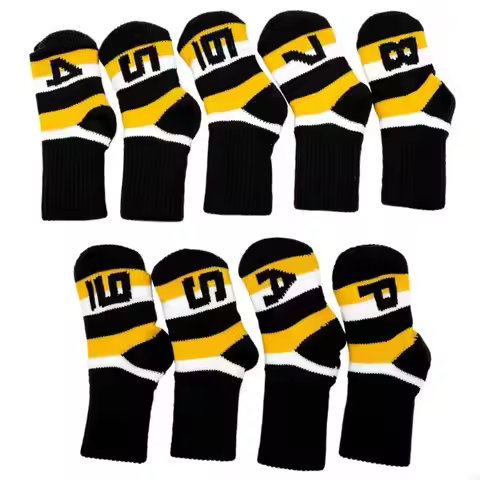 9Pcs/set Knitting Yarn Fabric Golf Putter Covers Golf Iron Head Cover Club Covers Iron Headcover Gol