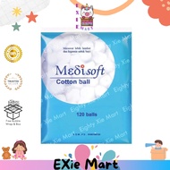MEDISOFT COTTON BALLS 120PCS - ROUND COTTON BALLS FOR BABIES & CHILDREN - COTTON BALLS