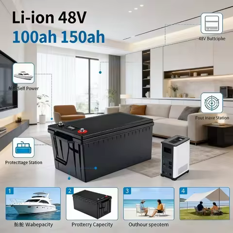 48V Li-ion Replacement Battery, 100Ah 150Ah, 5kWh 7kWh High Capacity Power Storage, Perfect for Golf