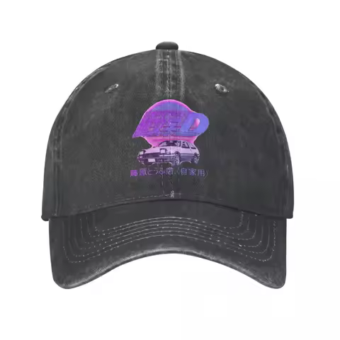 Initial D AE86 Baseball Cap Vintage Distressed Washed Japan Anime Snapback Cap for Men Women Outdoor