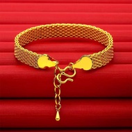 [สินค้าขายดี]สร้อยข้อมือทอง2บาท YHGOLD เลทโรมิโอ ยาว17 cm ทองคำแท้96.5% สร้อยข้อมือทองคำเทรนด์คลาสสิกของผู้ชายหล่อ สร้อยข้อมือผู้ชายสุดเท่ห์ สร้อยข้อมือ สร้อยข้อมือหุ้มทอง ลายเลสทอง หนัก5บาท ยาว7นิ้ว งานชุบเศษทองแท้