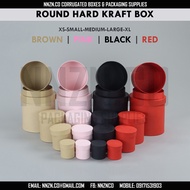 NNZN Premium Quality Round Hard Kraft Box (Gift Box / 4 Colors / 5 Sizes / Packaging / Kraft Box /