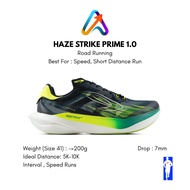 HIJAU 910 Nineten Haze Strike Prime 1.0 Black/ Green-Lime Fast Run Running Shoes, Daily Running