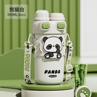 Cốc Nước Giữ Nhiệt Hình Gấu Trúc 2025 Cốc Nước Bằng Thép Không Gỉ 316 Dung Tích Lớn Có Ống Hút Cốc N