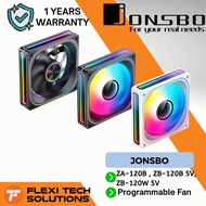 Flexi tech Jonsbo ZA-120B/ ZA-120W ARGB Case fan / ZB-120B /ZB-120W  ARGB Programmable Fan - BLACK/W
