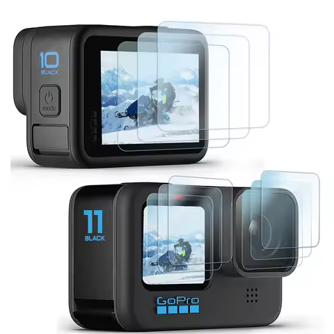 3-6Pcs HD Tempered Glass for GoPro Hero 11 10 9 Black Lens Protective Glas Screen Protector for GoPr