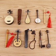 刻字民乐古筝二胡琵琶柳琴迷你乐器模型摆件中阮笙扬琴古琴竹笛Engraved Folk Music Guzheng Erhu Pipa Liuqin Mini Instrument Model Decoration Zhongruan Sheng Yangqin Guq9.6