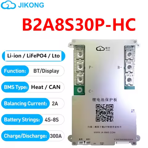 jk bms B2A8S30P 300A bms with CAN Heat RS485 4S 5S 6S 7S 8S Li-ion Lifepo4 LTO BATTERY 12V 24V 48v A