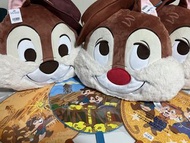 香港迪士尼 Chip 'n' Dale 大頭毛絨公仔及扇子