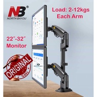 North Bayou NB H180 22-32'' Monitor Desk Mount Stand Full Motion Arm Gas Spring 2-12kg BLACK