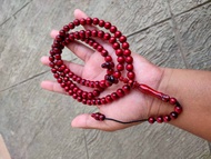 TASBIH TALI ARUS MERAH AKAR BAHAR ASLI NATURAL