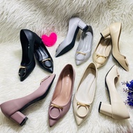 Short heels 6cm TMT Circle ring Import high quality fashion shoes women's shoes with round logo tofu
