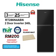 (SEDA) Hisense 240L RT286N4ABN / 320L 2 Door Inverter RT328N4ABN Fridge Refrigerator (Black) (Free F