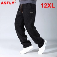 ASFLY 12XL 10XL Plus Size Sweatpants Men Stretch Waist Pants Fashion Casual Straight Pants Male Big 