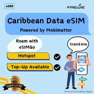 eSIMGo Caribbean eSIM Data Roaming | Topup Available | QR Code via Email - Powered by Mobimatter