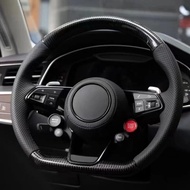 Carbon Fiber Genuine Leather Car Steering wheel Cover For Audi TT (8S) TTS 2014-2019 TT RS Handle Co