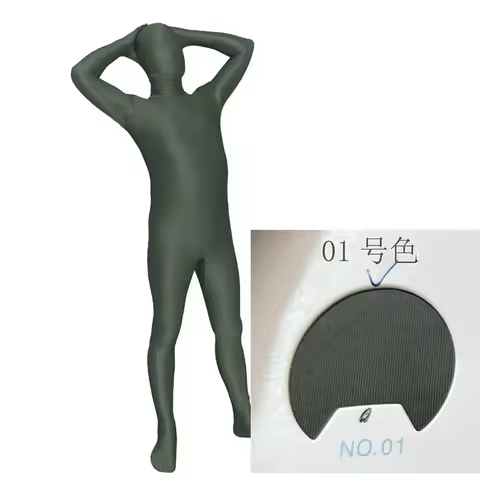 ♥ 2026 New Woman Men Bodysuits Black Pink Green Gray White Shiny Glossy Spandex Jumpsuit Back Zipper