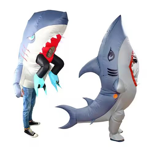 Halloween Party Man Eating Shark Inflatable Suit Bachelor Party Spoof Shark Cartoon Puppet Clothes S