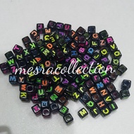 Alphabet beads square cube abjad kiub huruf capital letter untuk aktiviti craft project decoration i